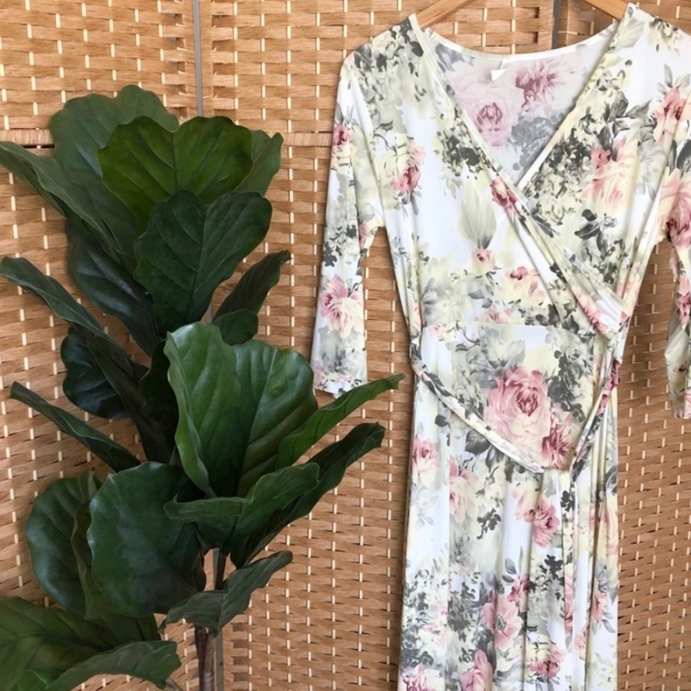 Pinkblush Ivory Floral Maxi Dress